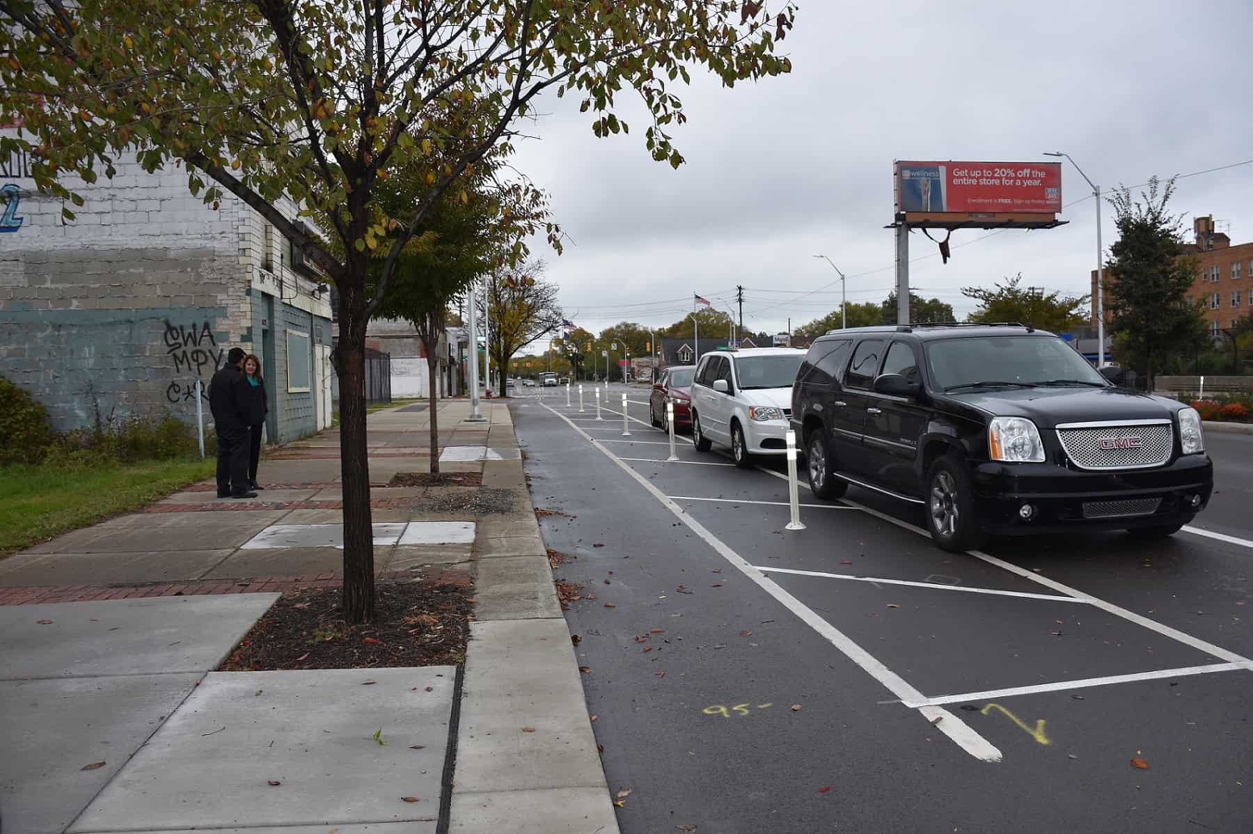 bike lane with green paint