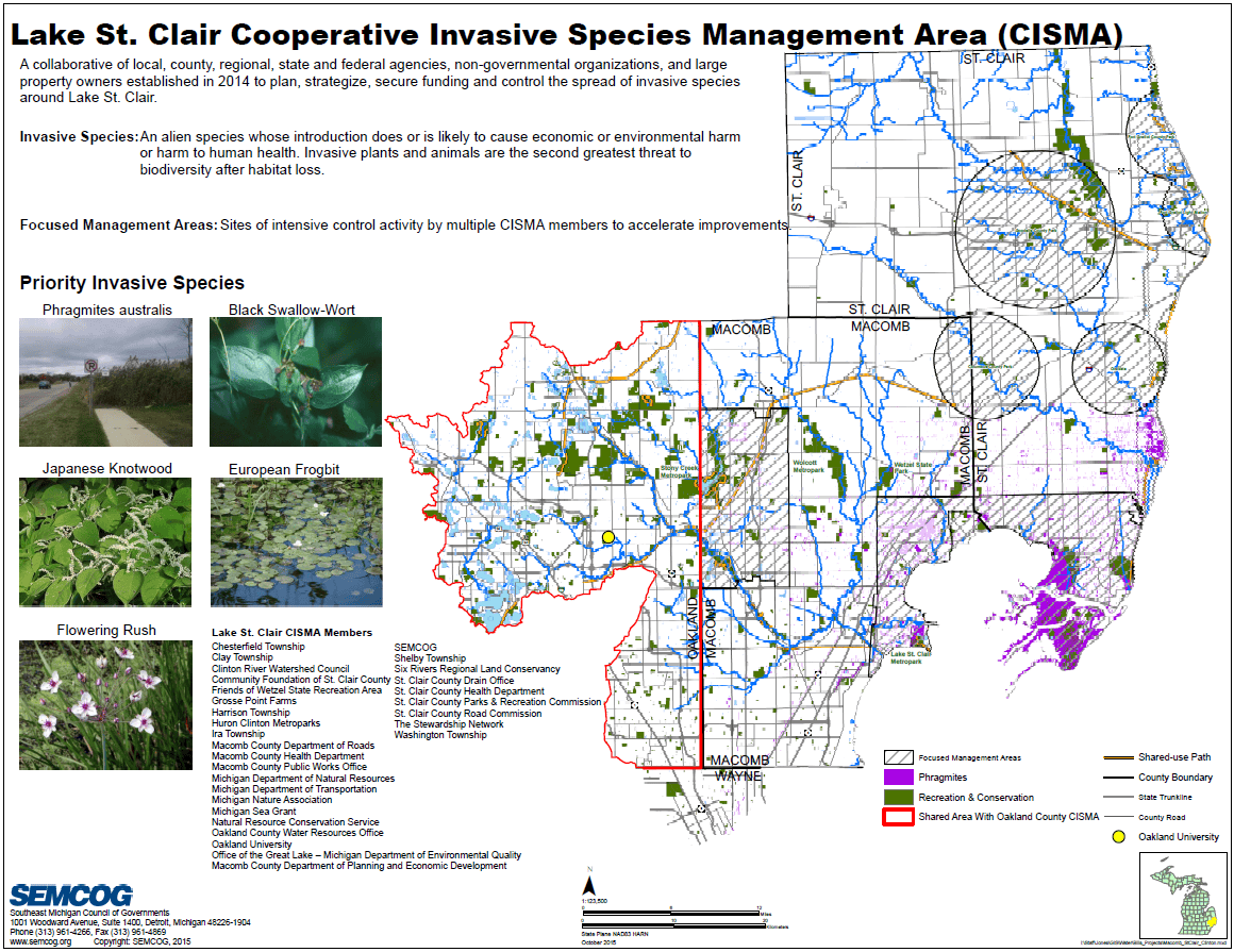 2015 Lake St. Clair CISMA Map