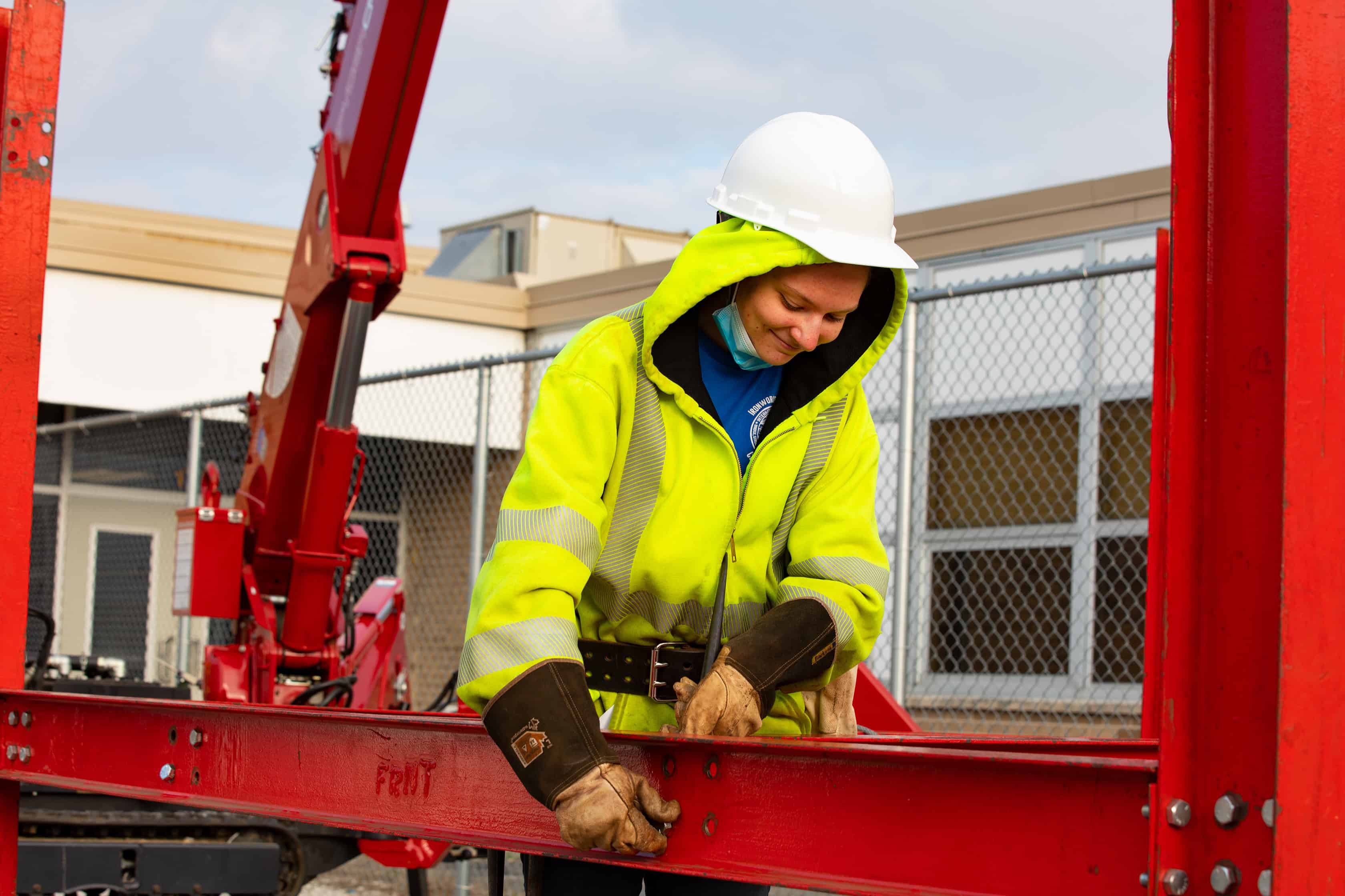 Employee demonstrating work of Iron workers