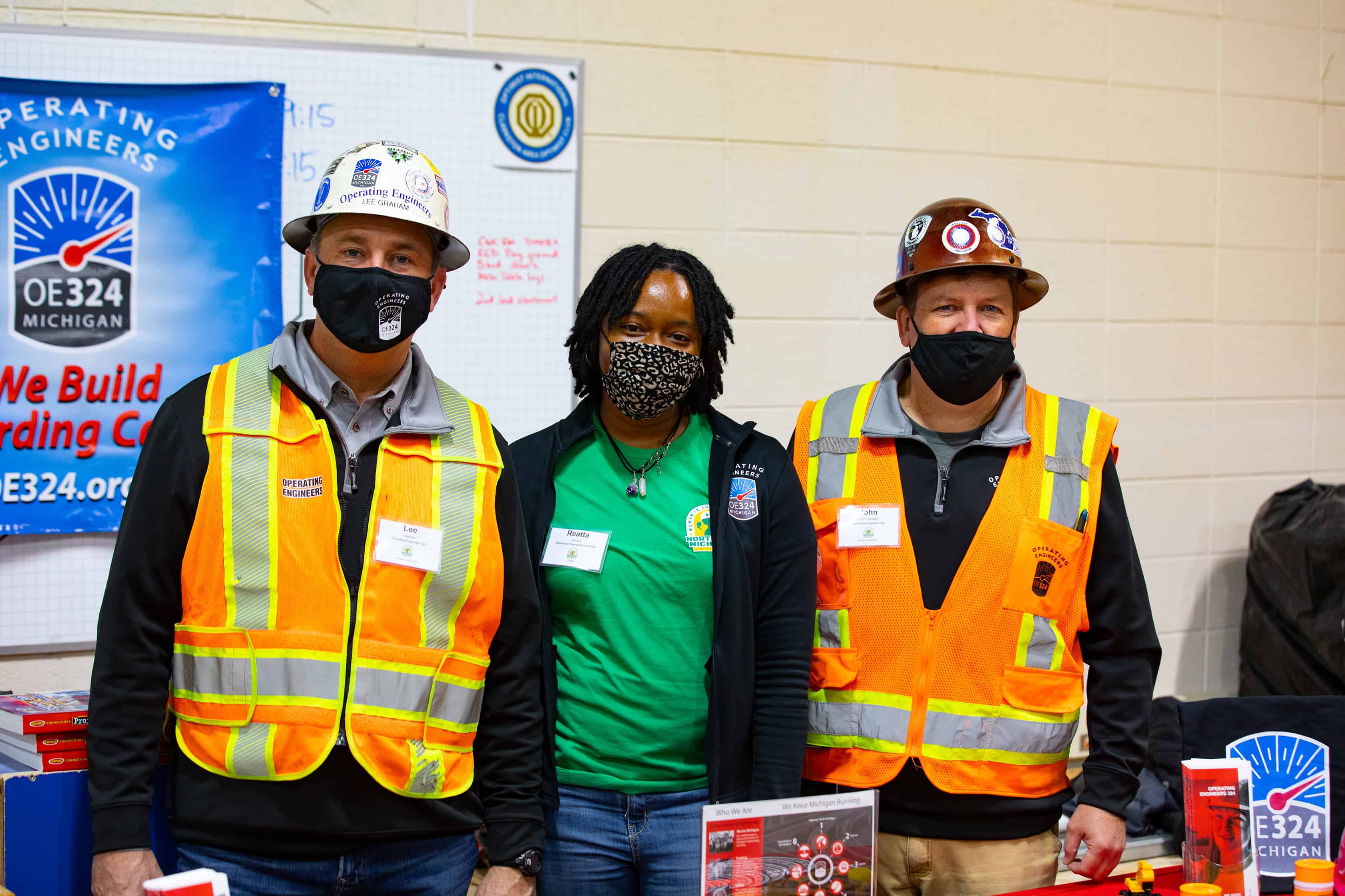Three employees from the Operating Engineers