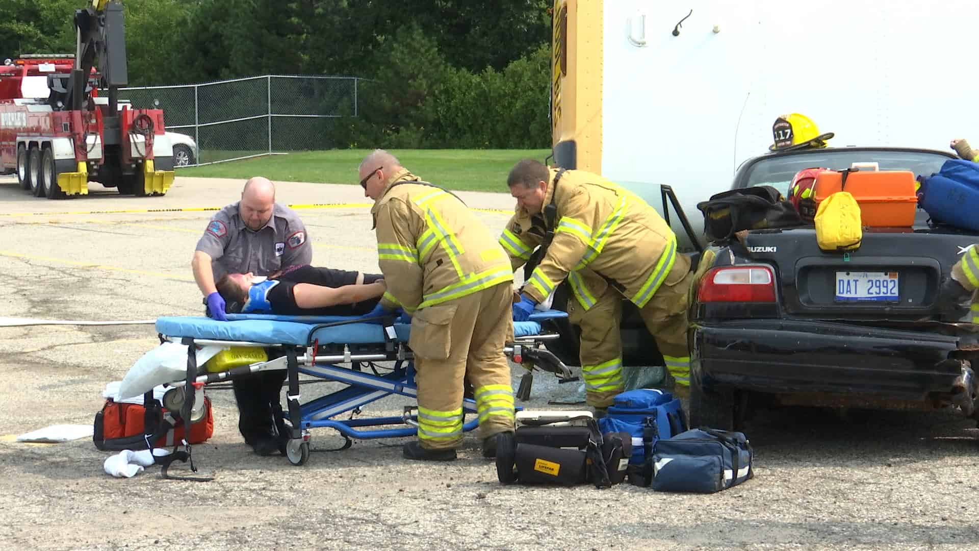 Clinton Township Firefighters training for medical emergencies