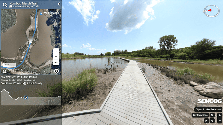 Humbug Marsh Trail map view, Southeast Michigan Trails