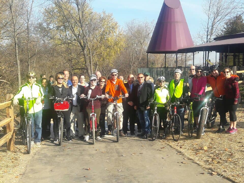 Bicyclists ready to take on the trail in Dearborn