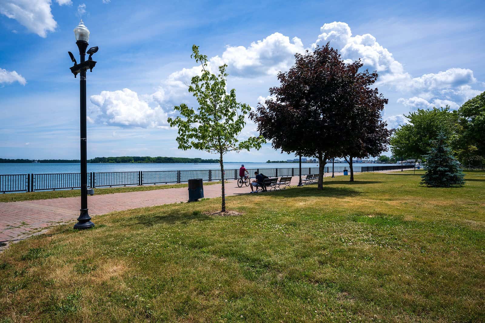 outdoor park next to river front