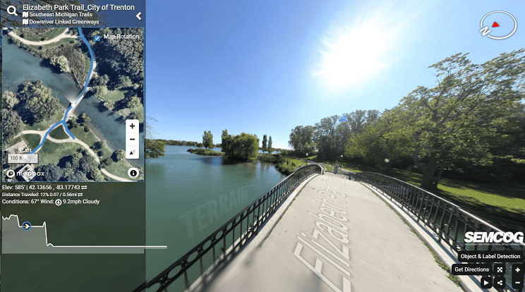 Elizabeth park trail map view