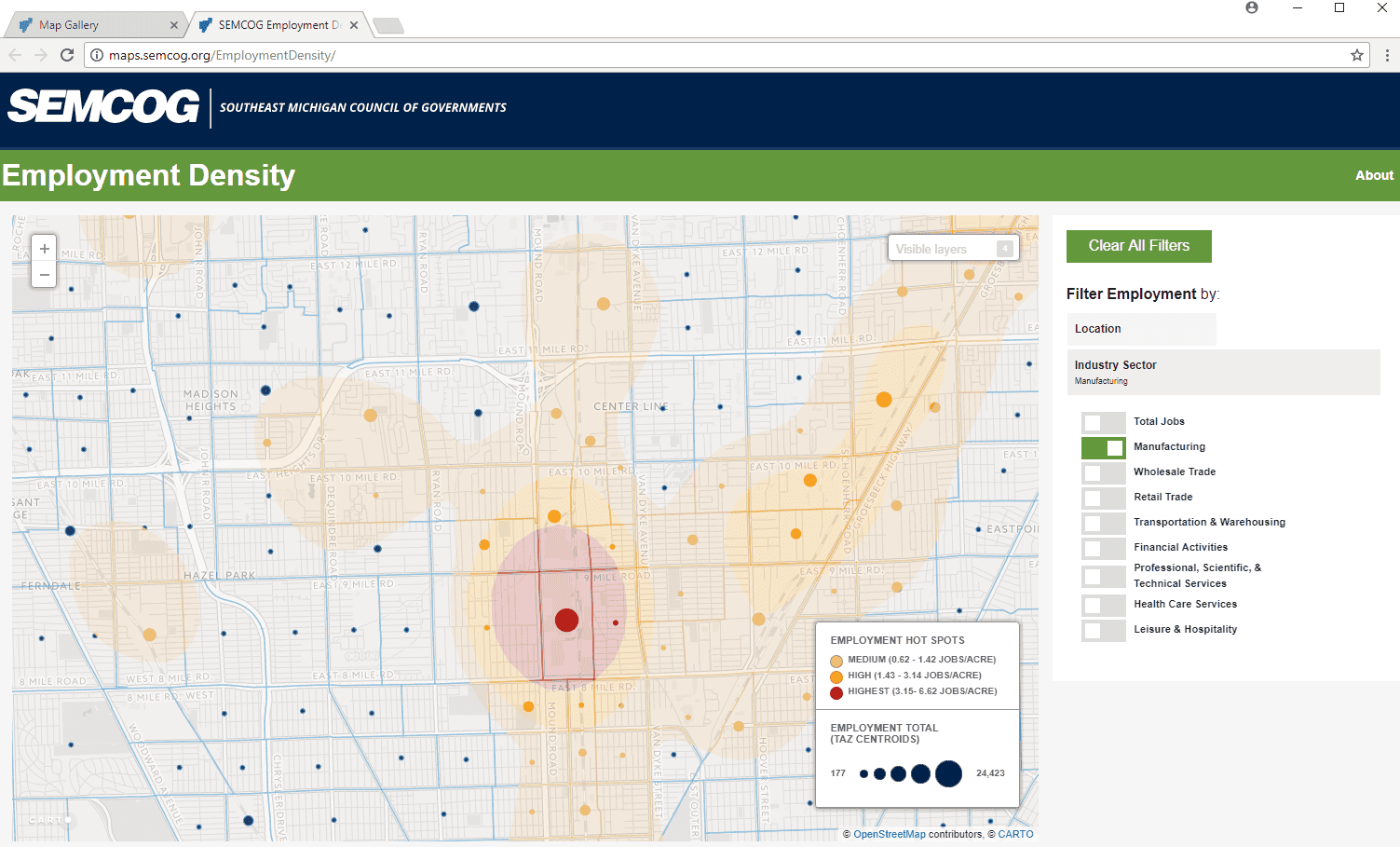 Employment Density map
