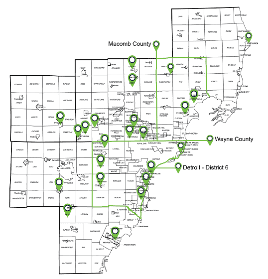 experience southeast michigan map image