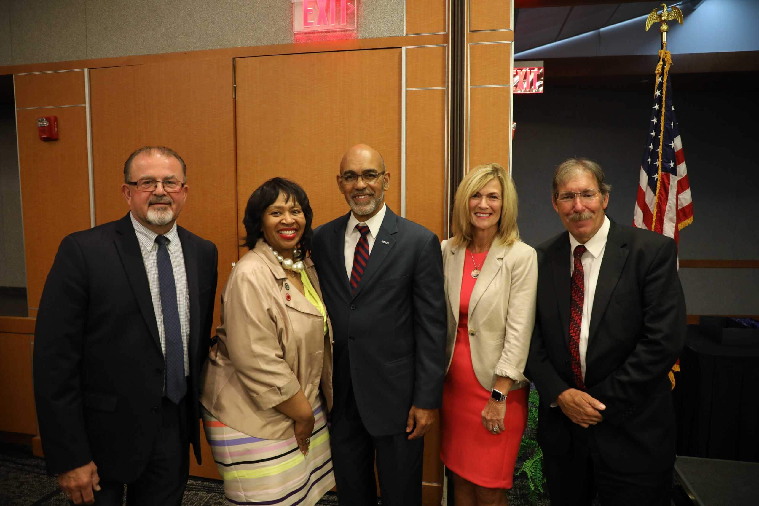 SEMCOG officers Don Hubler, Brenda Jones, Eric Sabre, Pauline Repp, and past chair Phil Weipert
