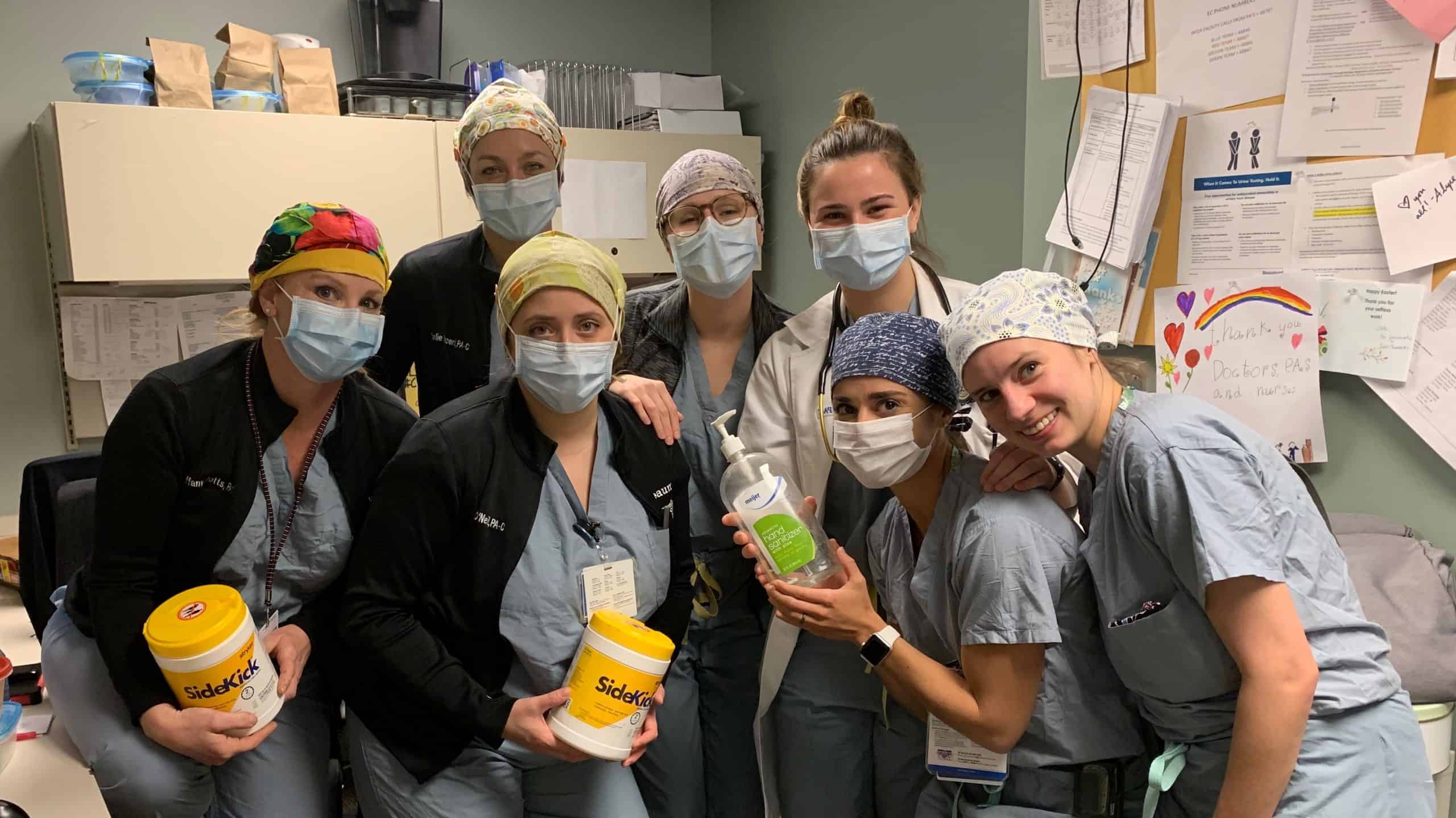 Healthcare workers in masks