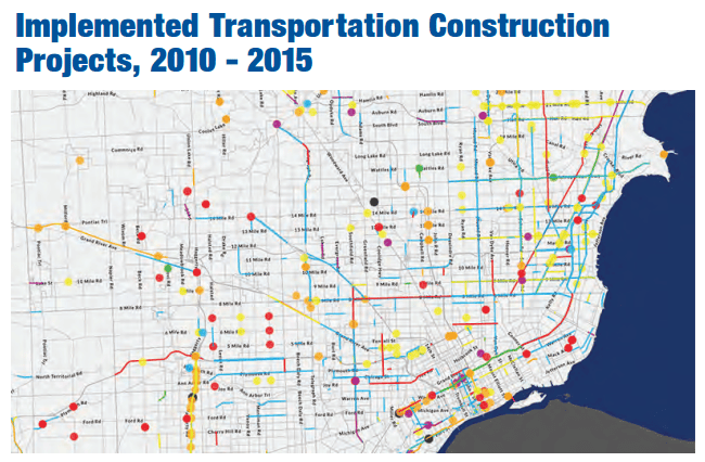 Implemented Transportation Construction Projects, 2010 - 2015