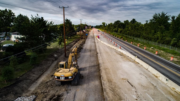 Photo of road construction in Newport, MI