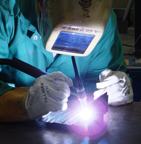 CTE welding student