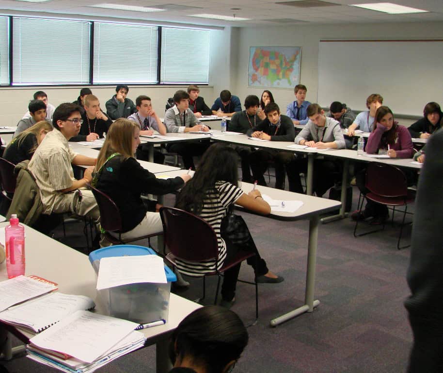 CTE students in traditional classroom