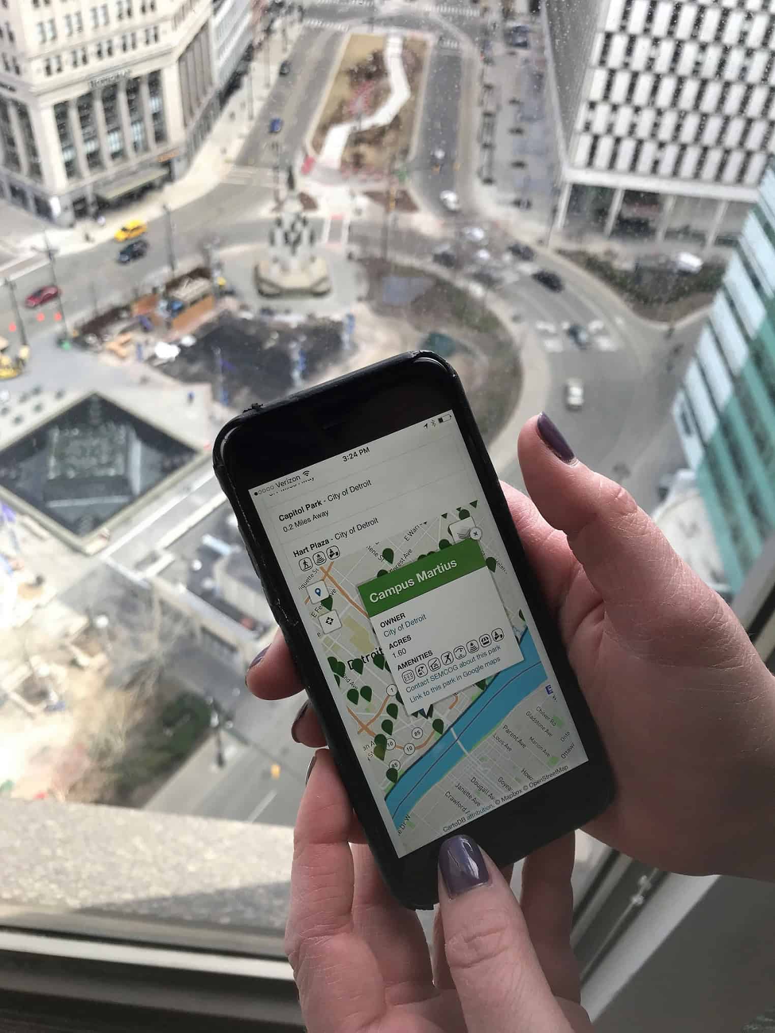 ParkFinder over the shoulder