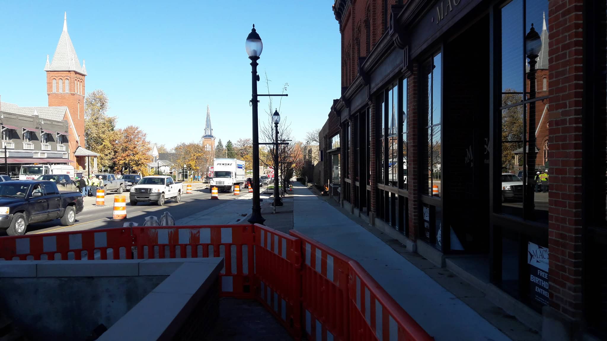 Michigan Avenue Streetscape in Saline, alternate view
