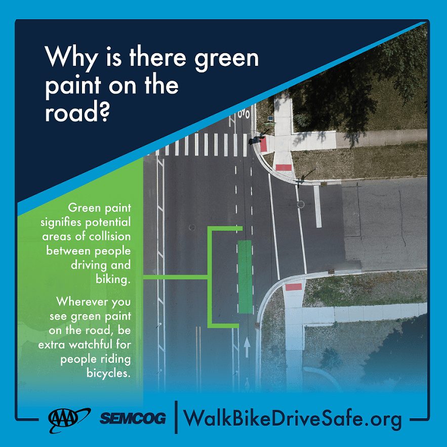 Green paint bike lane image Green paint bike lane image