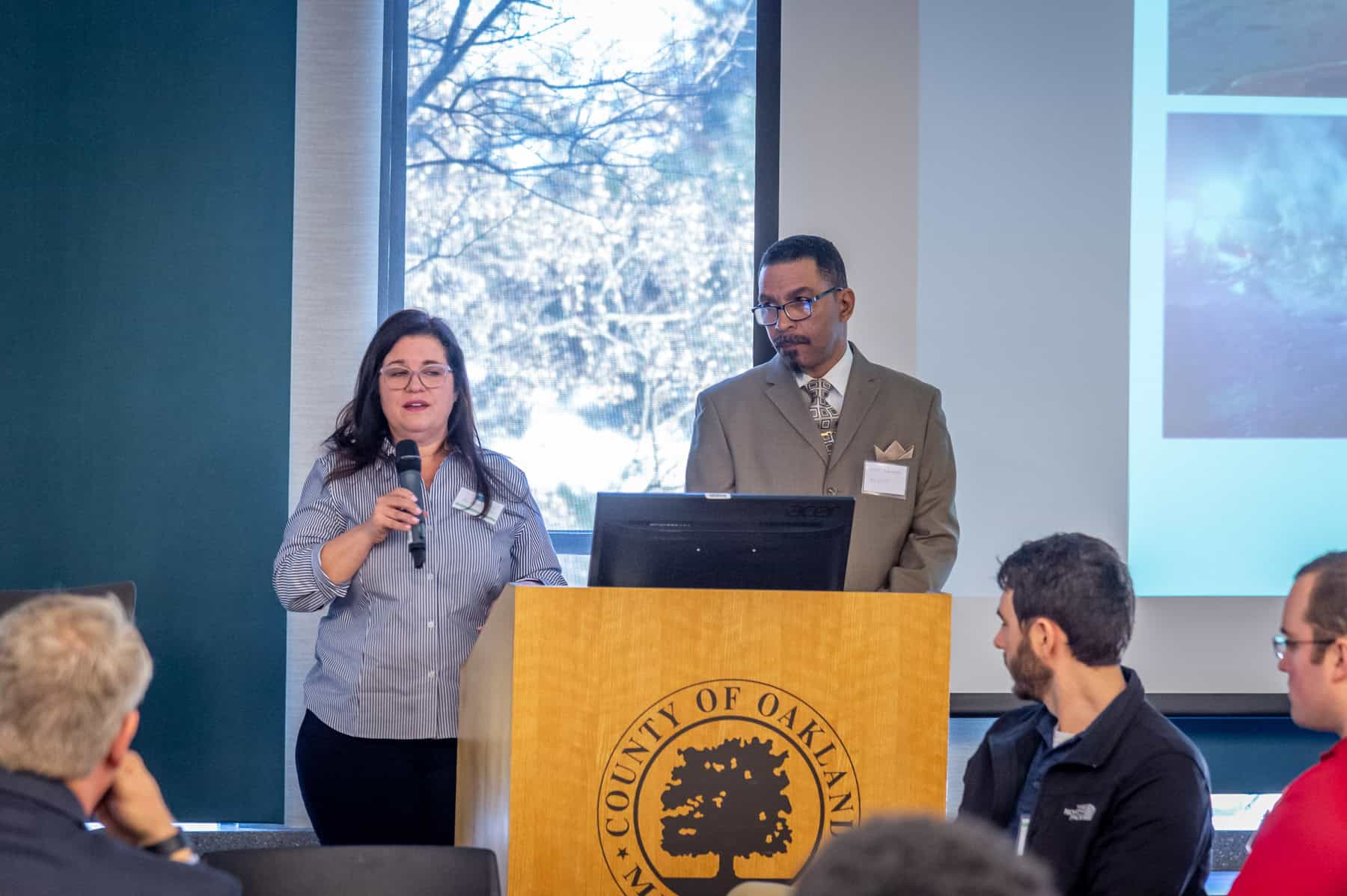 Barbara Swann, SEMTOC, and Reggie Washington, MDOT