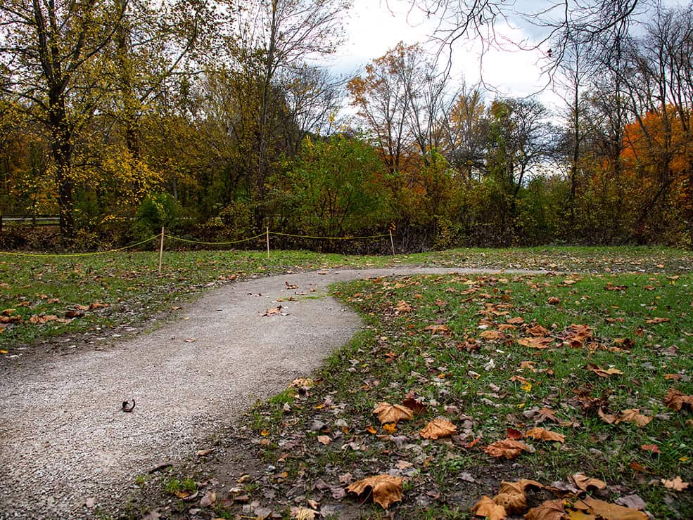 The accessible path leading to Lower Huron Metropark’s North Fishing site