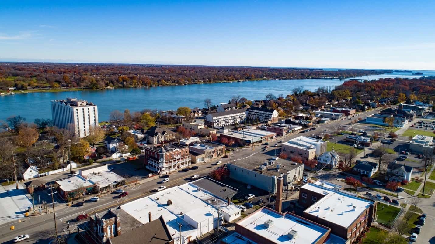 aerial view of downtown, city of trenton
