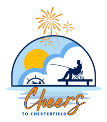 Cheers to Chesterfield, with someone fishing and fireworks