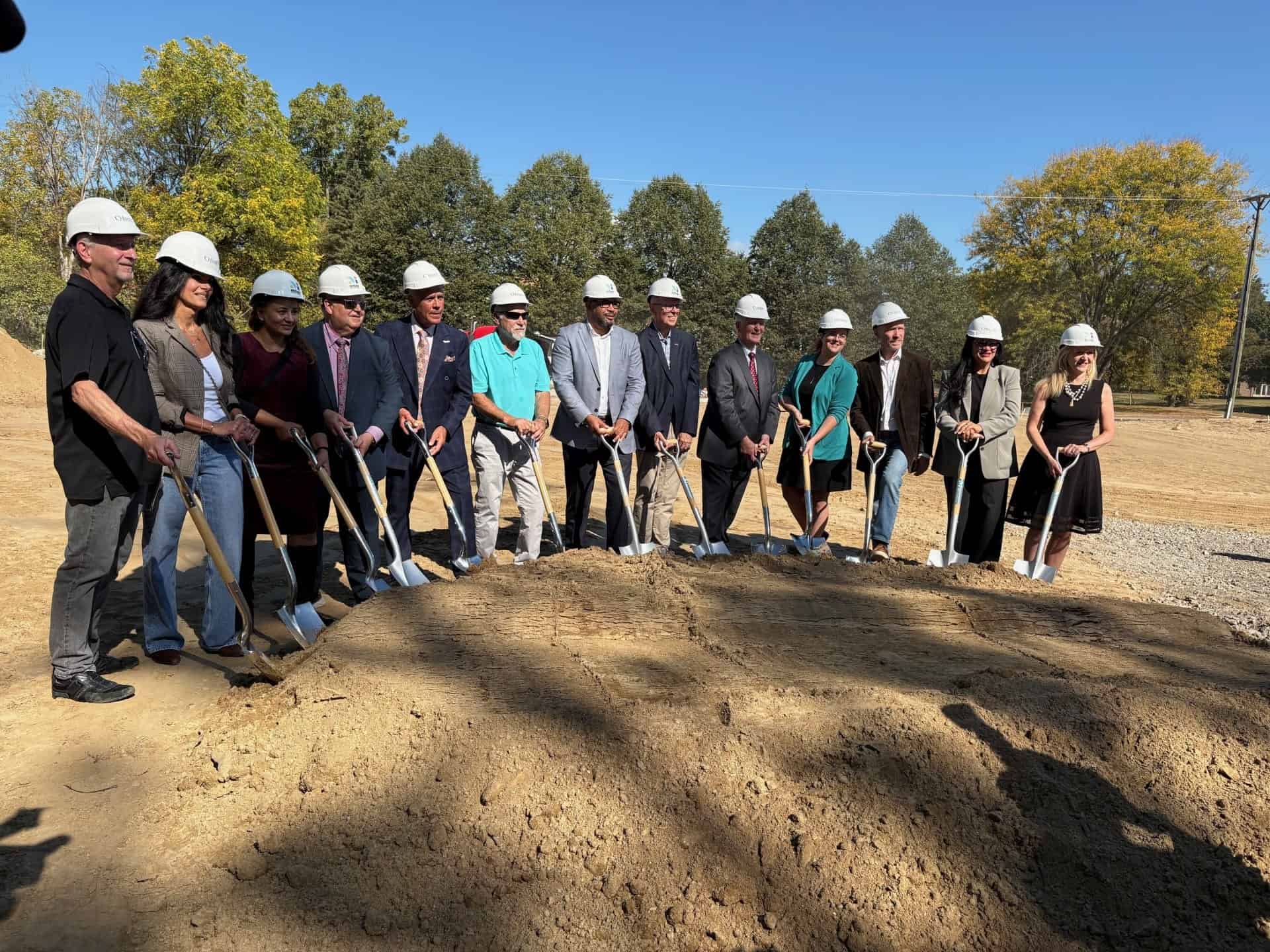 Ground breaking with representatives of partner organizations including Oakland County, City of Southfield, MiSide, Cinnaire, MSHDA, Michigan Department of Health and Human Services, and Michigan Association of Treatment Court Professionals