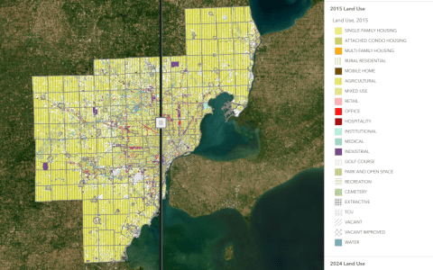 Image of the Land Use application with the map and legend visible.