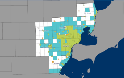 Thumbnail image of the SEMCOG Membership map, showing member communities classified into cities, townships, and villages.