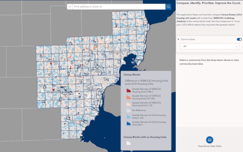 Screenshot of the LUCA (Local Update of Census Addresses) map tool.